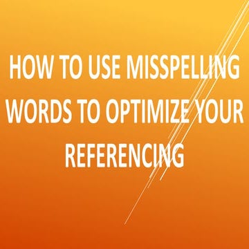 Mispelling words seo