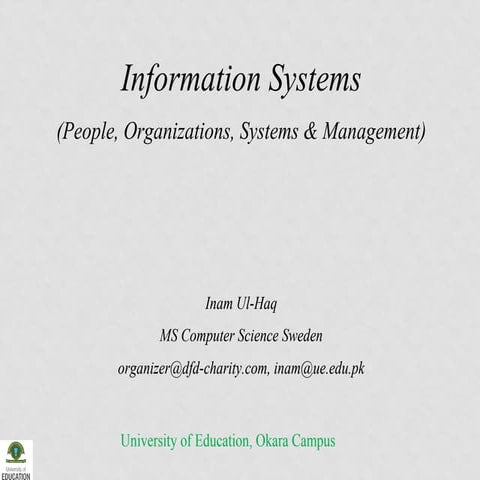 Information Systems - People and Groups