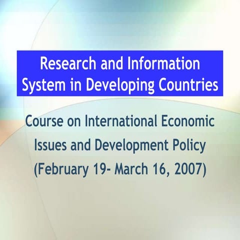 Misra,D.C.(2007) Evolution Of E Governance In India (1947 2007) RIS New Delhi...