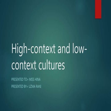 high and low context culture 