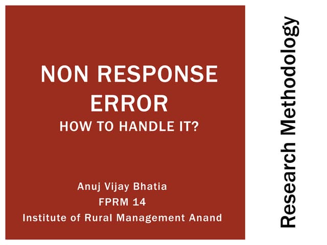 Missing data and non response pdf