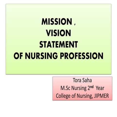 Mission of nursing profession