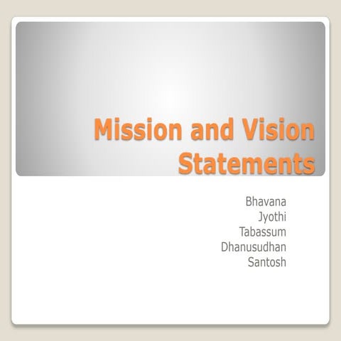 Mission and vision statements