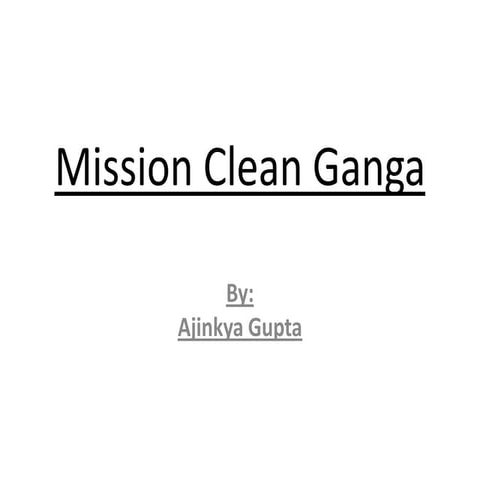 Mission clean ganga