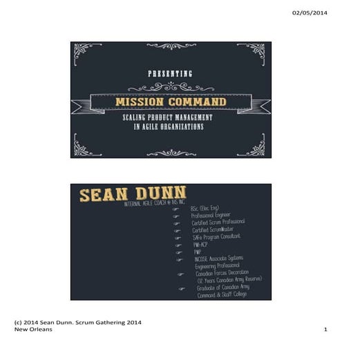 Mission Command: Scaling Product Management in an Agile Organization