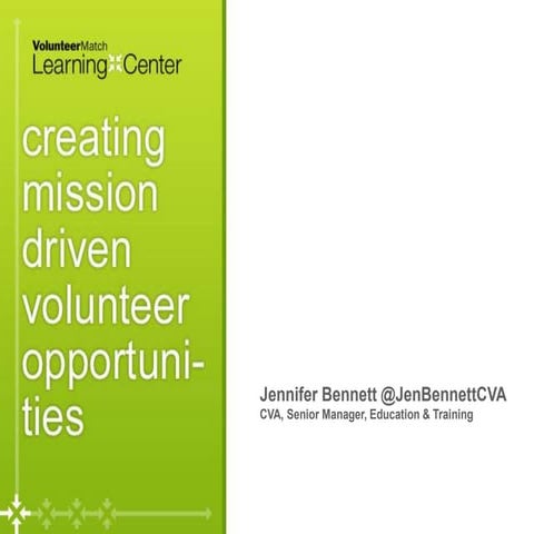 Re=Energize Your Volunteer Program: Creating Mission-Driven Opportunities