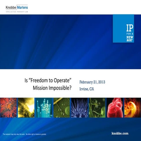 Is “Freedom to Operate” Mission Impossible? | OCTANe Event