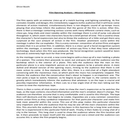 Mission impossible analysis