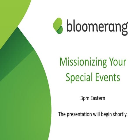 Missionizing Your Special Events