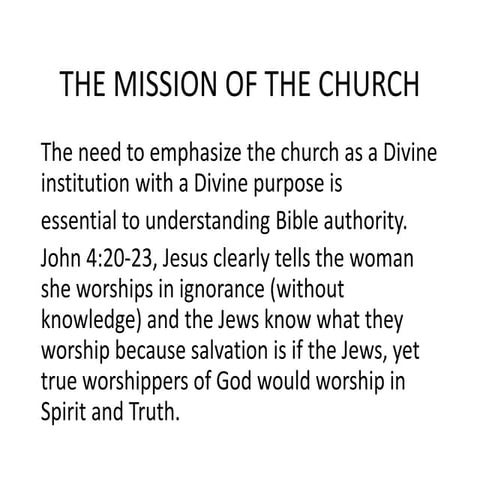 Mission of the church