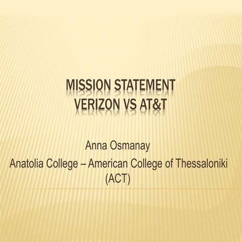 Mission statement: Verizon VS AT&T