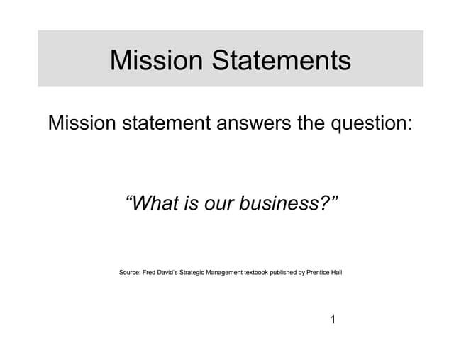 Mission statements
