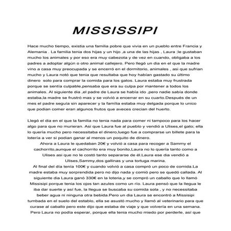 STORIES OF MY LIFE-MISSISSIPI