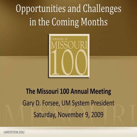 Missouri 100 Gary Forsee