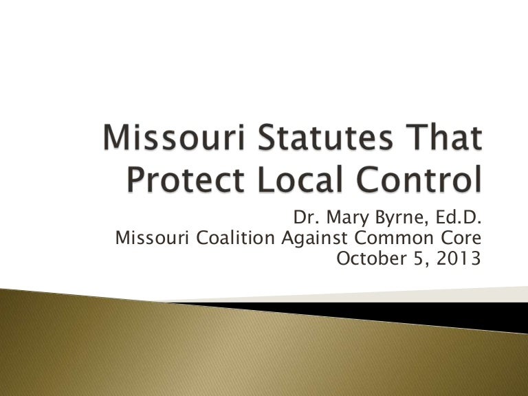 Missouri statutes that protect local control