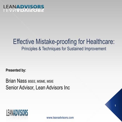 Mistake proofing presentation 