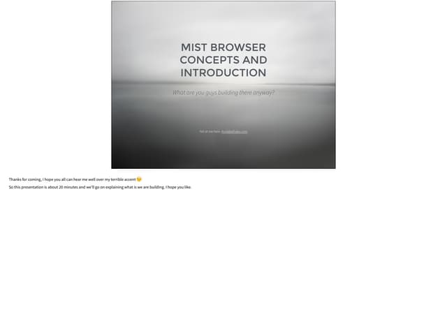 Mist concept introduction with notes