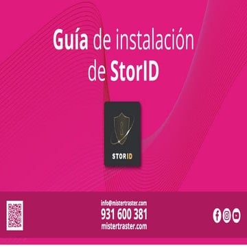 Guía de instalación de StorID para Mister Traster