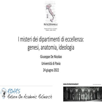 I misteri dei dipartimenti di eccellenza: genesi, anatomia, ideologia