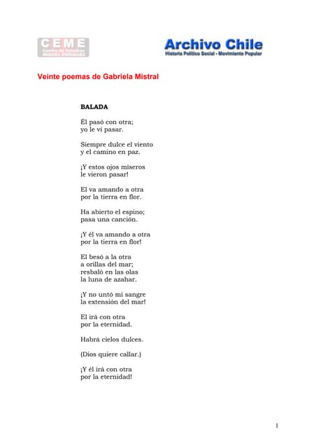 Mistral gabriela. poemas