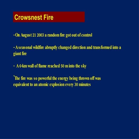 Misty Bass Crowsnest Fire