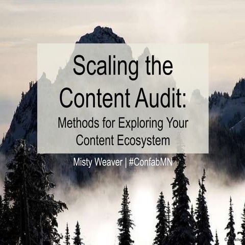 Scaling the Content Audit: ConfabMN 2014 