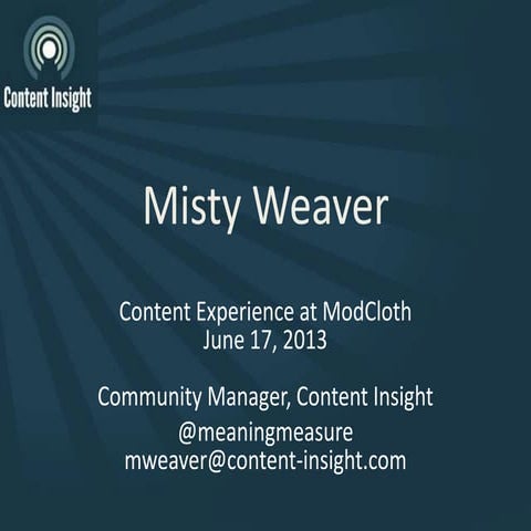 Misty Weaver ModCloth Content Experience