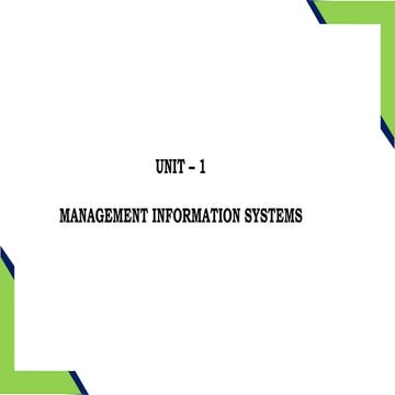 MANAGEMENT INFORMATION SYSTEM UNIT 1 FOR