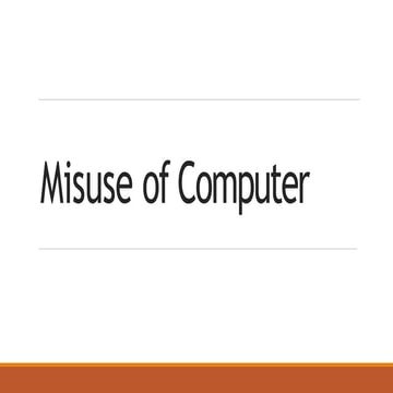 Misuse of computer