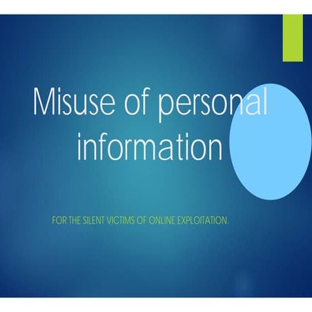 Misuse of personal information