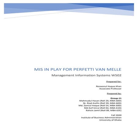 MIS in play for PERFETTI VAN MELLE
