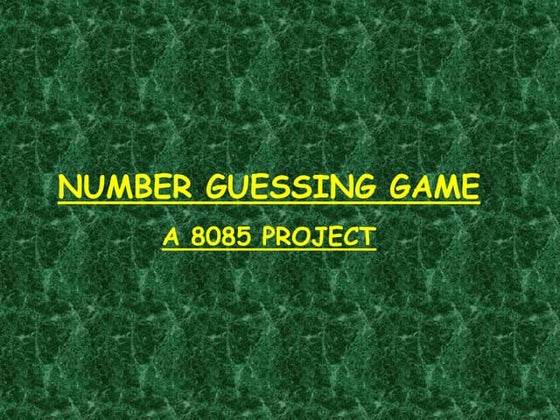 Number Guessing Game | PPT