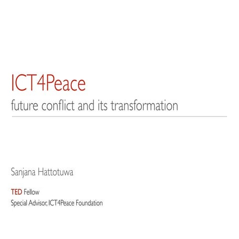 The future of technology in peacebuilding: Presentation at MIT Media Lab