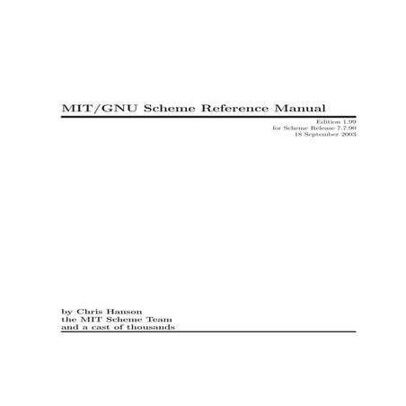 Mit gnu scheme reference manual