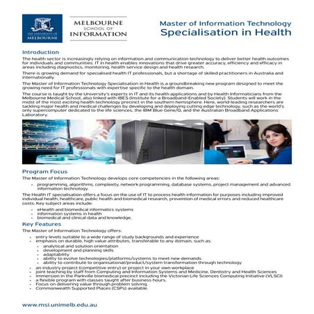 Education: Master IT (health)