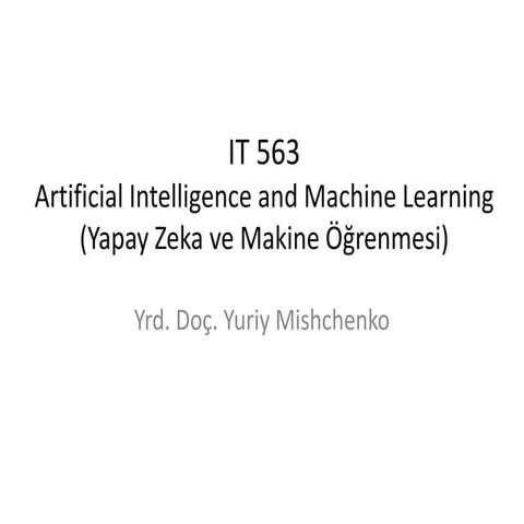 Artificial Intelligence and Machine Learning | PPT