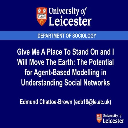 Give Me A Place To Stand On and I Will Move The Earth: The Potential for Agen...