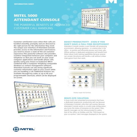 Mitel 5000 Attendant Console Software 2012