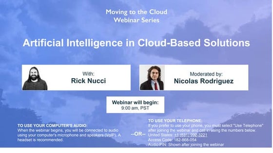 Moving to the Cloud: Artificial Intelligence in Cloud-Based Solutions