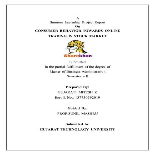 project on sharekhan