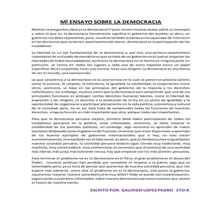 Mi ensayo sobre la democracia