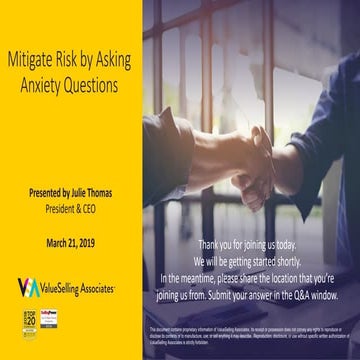 Mitigate Risk by Posing Anxiety Questions