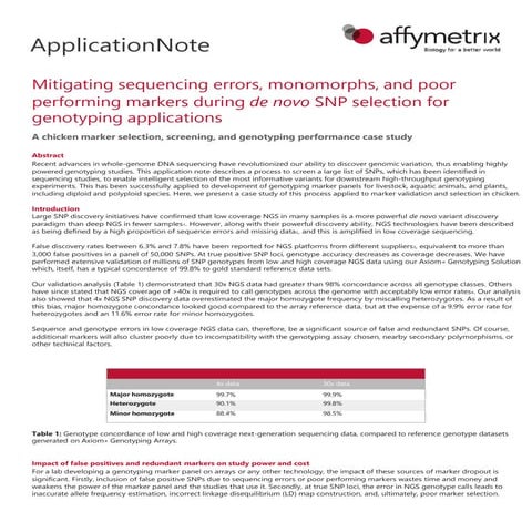 Mitigating genotyping application note