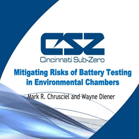 Mitigating Risks of Battery Testing in Environmental Chambers