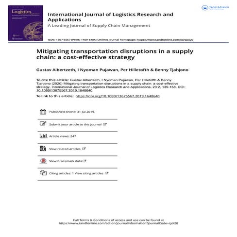 Mitigating transportation disruptions in a supply chain a cost effectiv.pdf