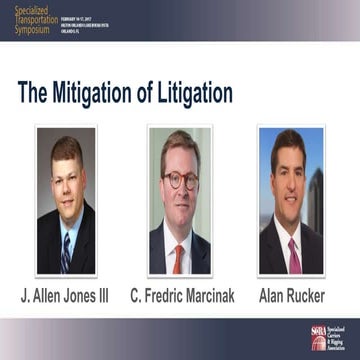 STS 2017 - THE MITIGATION OF LITIGATION 