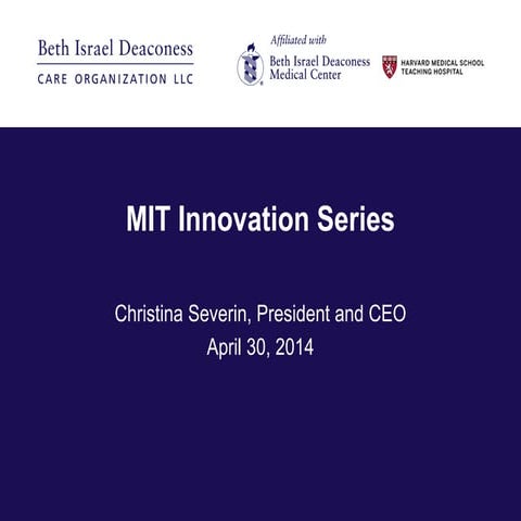 MIT Enterprise Forum  Innovation Series Event: Healthcare Innovation After Ob...