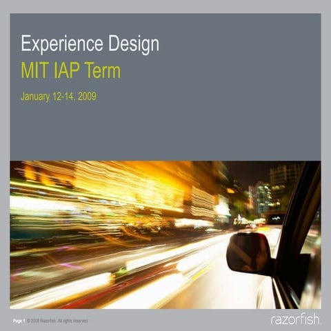 MIT Experience Design Course Overview