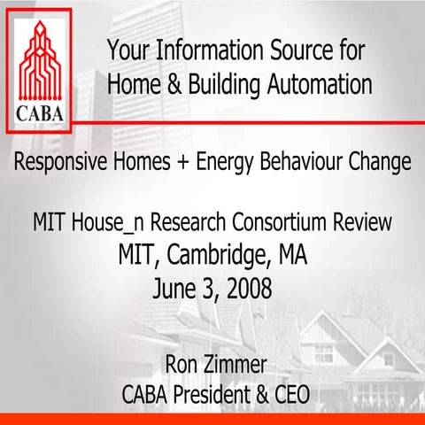 Towards a Low-Carbon Economy: Responsive Homes + Responsible Energy Use Decis...