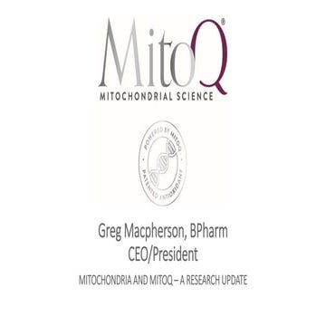 Mitochondria and MitoQ – A research update